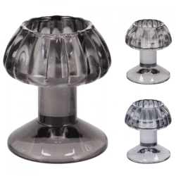 Teelichthalter Nova Mushroom Schwarz 9 cm