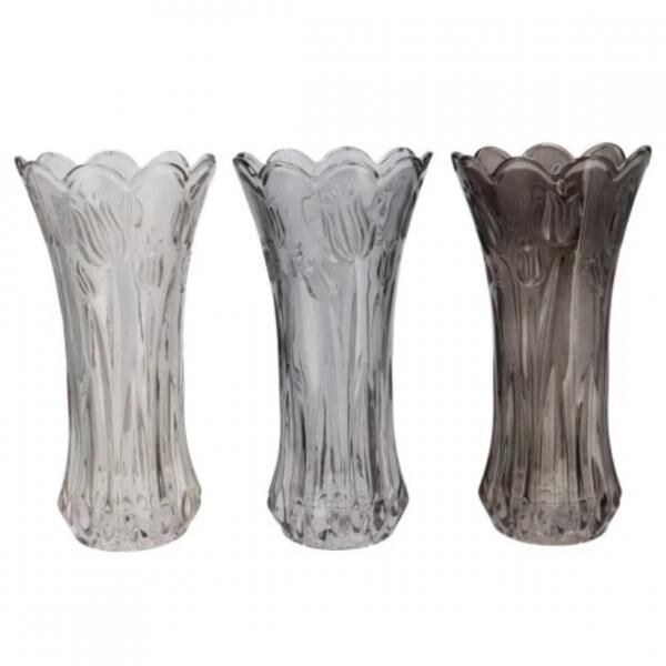 Vase Delight grau 19 cm 3 Stück sortiert