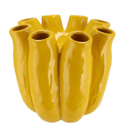 Vase Luna Rohr gelb 24 cm
