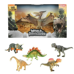 WORLD OF DINOSAURS Dino medium in box, 6 assorted