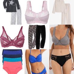 1,50 € Damenunterwäsche Stock Mix BHs Tops Slips Strings Shorts Pyjamas Badebekleidung aus deutschen Katalogen Größen XS–XXXL Versand weltwe