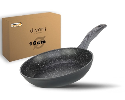 divory x Bratpfanne  – Antihaftbeschichtete Pfanne - Greblon C3, Aluminiumpfanne mit festen Griff (Dunkler Griff)