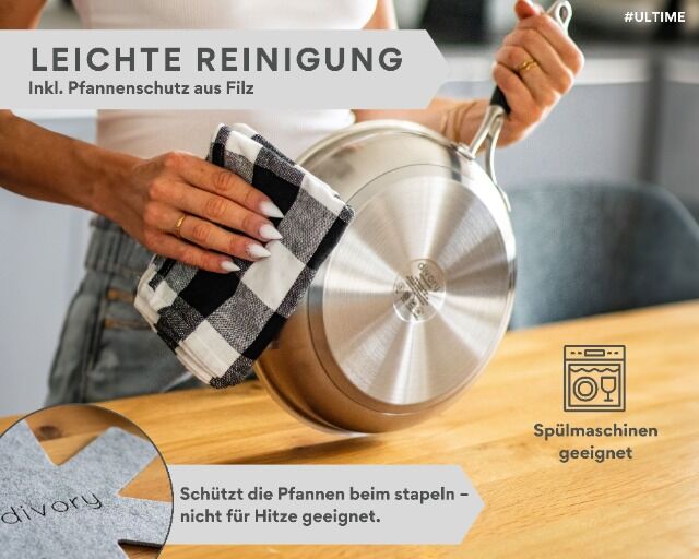 Edelstahl Pfanne 20 cm ULTIME Induktion I Antihaft beschichtete kleine Bratpfanne für alle Herdarten I Induktionspfanne (Greblon C3)