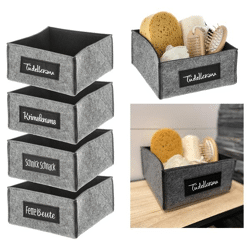 Felt storage basket with saying 