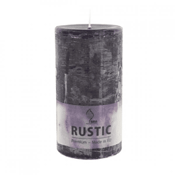 Gala stompkaars rustiek donkerpaars 8 x 15 cm