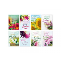 Geburtstagskarte Blumen und Text - 100 Stück - 8 Motive - 11,5 x 17,5 cm