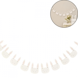 Ginger Ray Girlande Hase weiß/rosa 2 m