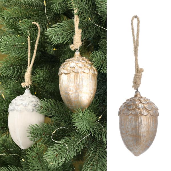 Hanger acorn cone, gold, approx. 12cmH