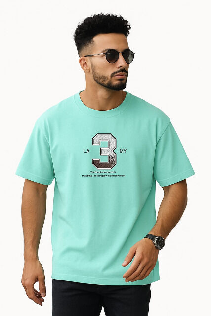 Herren Basic T-Shirt Preimum Qualität Aufdruck Baumwolle Rundhals arbeit