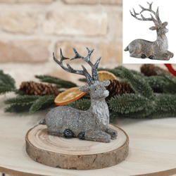 Stag, lying, brown, large, approx. 11.5 cm high