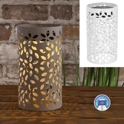 LED solar lantern, leaf, buzzer, white, approx. 11x20cm