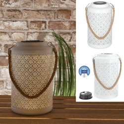 LED solar lantern, flower, buzzer, white, approx. 15x25cm