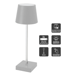 LED Tischleuchte, Batterie, hellgrau, M, ca. 32cmH
