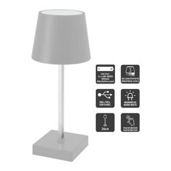 LED Tischleuchte, USB, hellgrau, S, ca. 26cmH