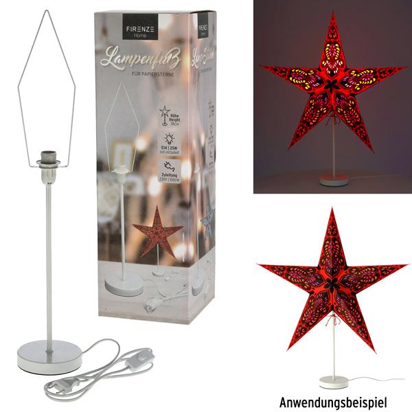 Leuchtenfu&szlig;, wei&szlig;, E14, f&uuml;r Papierstern