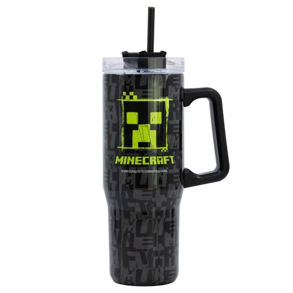 Minecraft Squared Pattern - Isolierter XL Wanderflasche aus Edelstahl - 940 ml