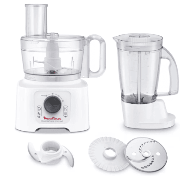 Moulinex Double Force Compact Küchenmaschine – Multifunktionale Küchenhilfe zum Schneiden und Mixen