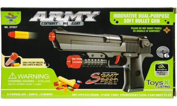 Pistole mit 7 Geschossen 25 cm