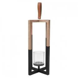 SENZA Kerzenhalter schwarz/natur 40 cm