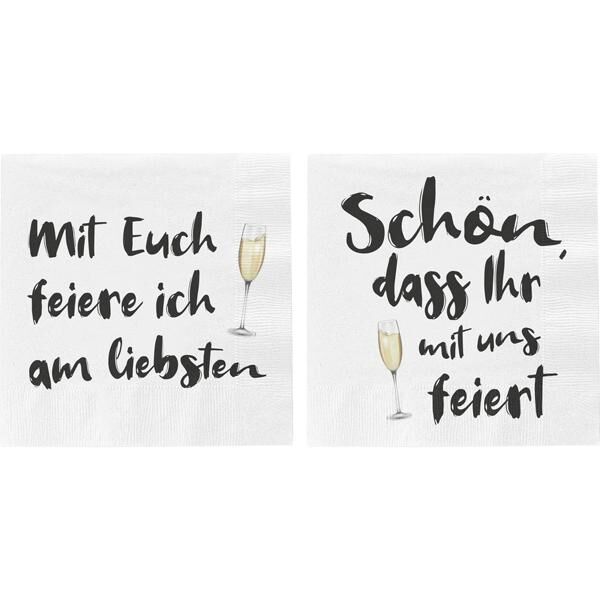 Servietten "Feier", 2/s, 20er Pack