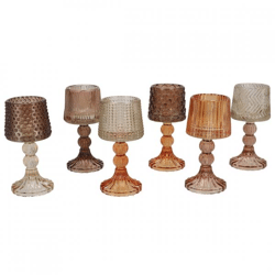 Theelichthouder Bicolore Structure terra 17 cm assorti