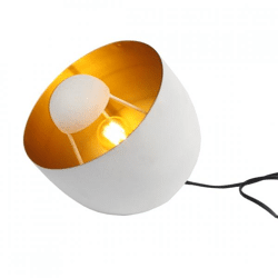 Table lamp Edwin EU plug white/gold 22 cm