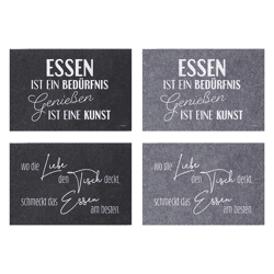 Felt placemat with saying 4/s, approx. 45x30cm 