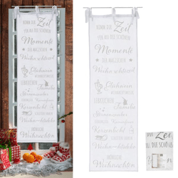 Vorhang Weihnachtszeit, silber, ca. 145cmL