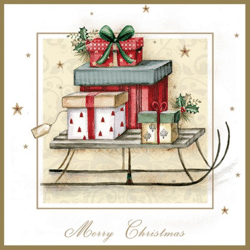 20 Servietten / Napins 33 x 33 cm - Merry Christmas Sleigh - Christmas