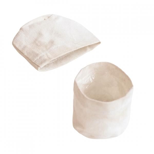 Flower pot Muiden mini basket cotton beige 7 cm