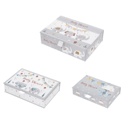 Boxenset Baby Shower, Elefant, rechteckig, 3er Set