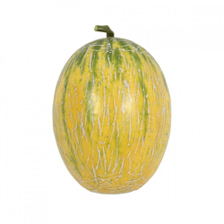 Decoration fruit honeydew melon yellow/green 15 cm