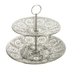 Etagere, Oriental, 2er, silber, ca.23cmH