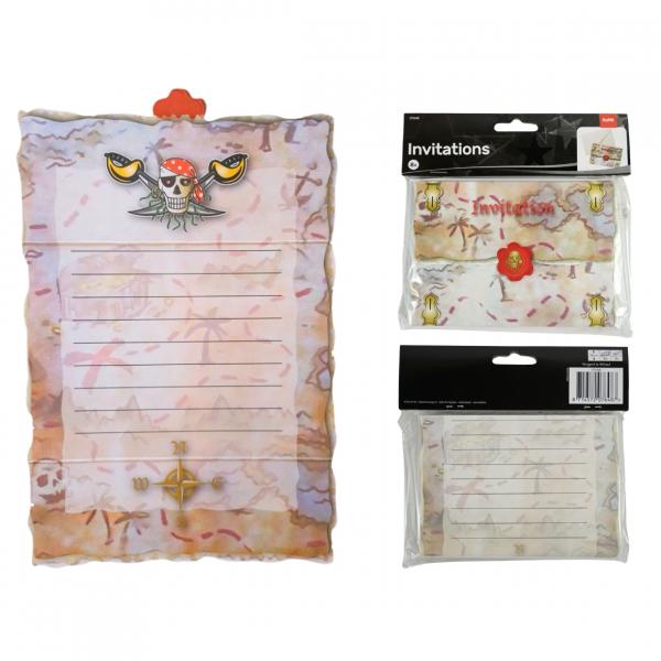 Folat Einladungen Roter Pirat 8 Stück