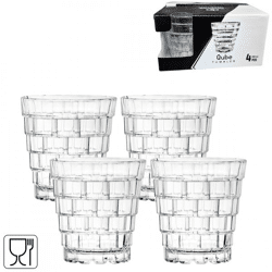 Glass Qube Tumbler 280 ml set of 4