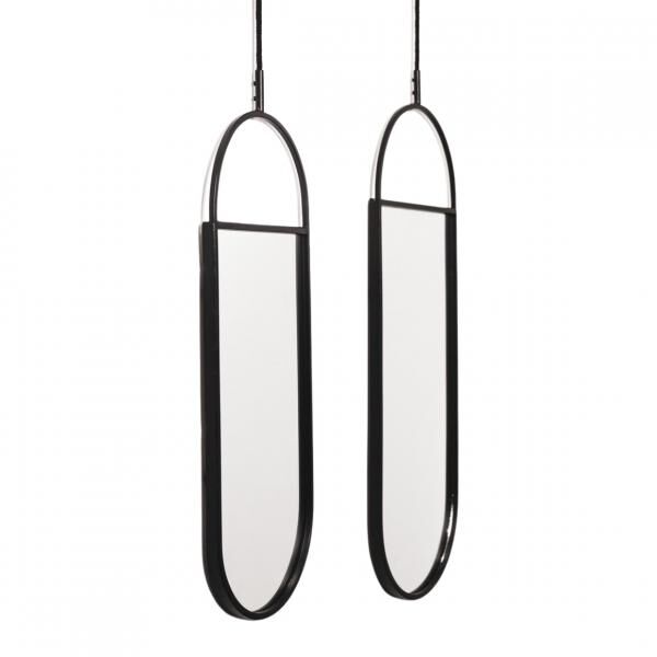 Housevitamin Wandspiegel Metall schwarz 60 cm 2er Set