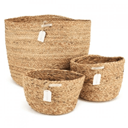 Huizedop basket 35 cm jute set of 3