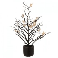 J-Line künstlicher Baum im Topf Glitter schwarz 43 cm