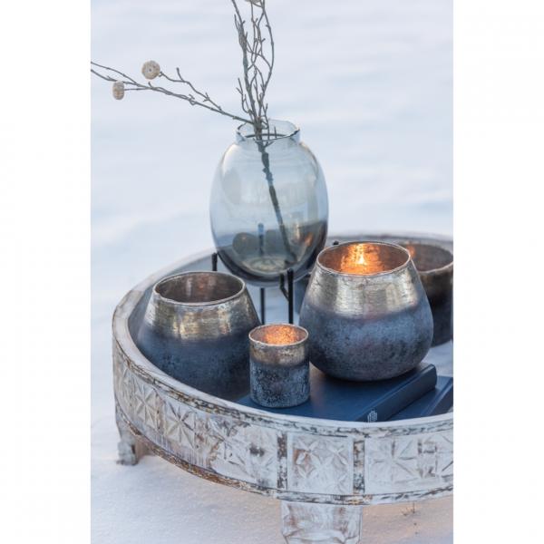 J-Line Vase auf Ständer Rauchglas 28,5 cm