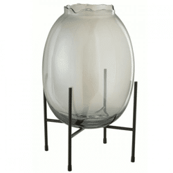 J-Line Vase auf Ständer Rauchglas 43 cm