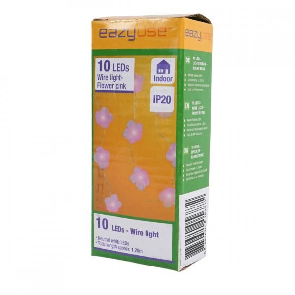 Lichterkette Blumen rosa LED auf Batterie 120 cm