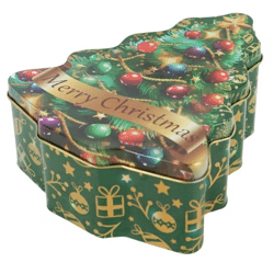 Metal tin can Christmas tree Merry Christmas 18 cm