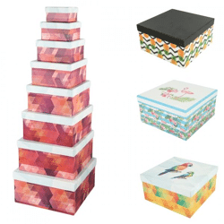 Noor Living Geschenkboxen tropisch 22 cm 4 sortiert Satz von 8