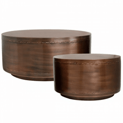 PTMD side table Georgy metal copper colored 80 cm set of 2