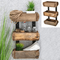 Shelf, brick shape, reclaimed wood, approx. 30x50cm