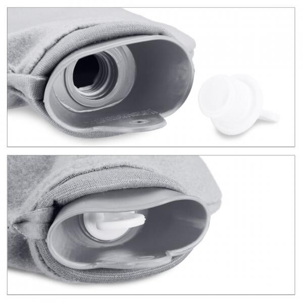 Relaxdays Heißwasserkanne mit Hülle grau 1,5 L