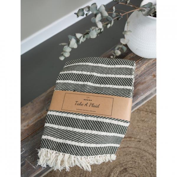 Take a Plaid 55 recycelte Baumwolle schwarz 130 x 180 cm