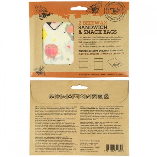Tala Bienenwachssandwich- und Sandwichbeutel 21 cm 2er-Set
