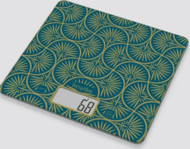 Terraillon T1040 Art Deco Gold Küchenwaage – Digitale Küchenwaage für präzises Wiegen