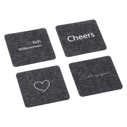 Coaster felt printed 4/s 10cm x 10cm 